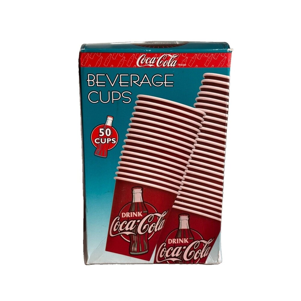Coca Cola Cups VTG 1999 Wall-Mount Coke (50) 9 oz Cups New In Box